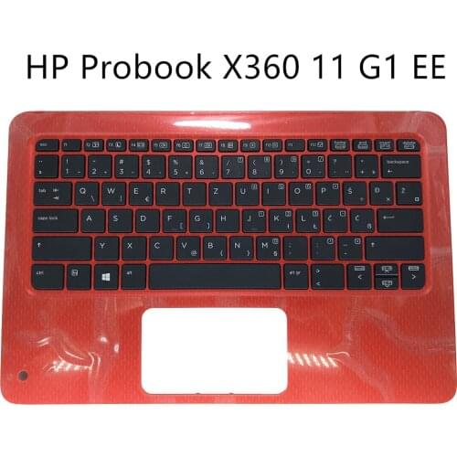 Laptop keyboard for HP Probook X360 11 G1 EE UI UK English GB WB Bosnian Croatian black kb red Palmrest 6070B1118401 951774