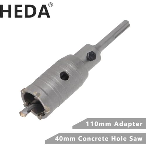 HEDA 40mm Concrete Tungsten Carbide Alloy Core Hole Saw SDS PLUS Electric Hollow Drill Bit Air Conditioning Pipe Cement Stone