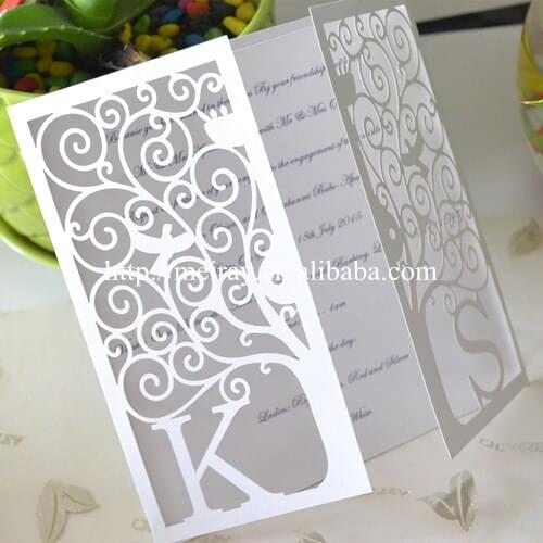 Customized laser cut wedding invitations, beige wedding decoration,wedding invite for guest