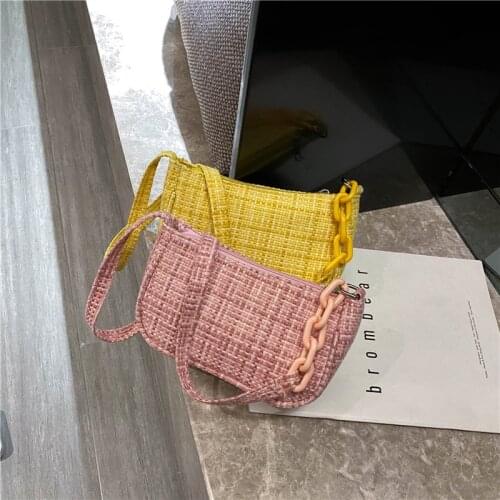 2021 Fashion New Korean Lattice Shoulder Crossbody Bag Temperament Small Square Bag Solid Color Womens Messenger Bags