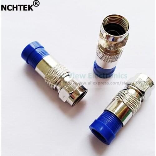NCHTEK Compression Coax O-Ring F Connector RG6 RG6 COAX COMPRESSION CABLE F CONNECTOR SATELLITE Adapter/Free DHL Shipping/300PCS
