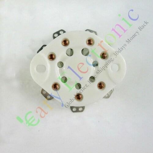 Wholesale and retail 10pcs 7pin Ceramic vacuum tube sockets valve base For 1625 audio amps DIY parts free shipping