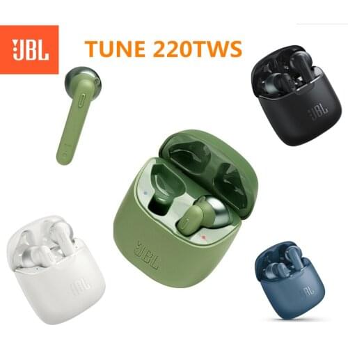 Original Official JBL TUNE 220TWS Wireless Bluetooth Earphones JBL T220TWS Stereo Earbuds Bass Sound Headphones Headset with Mic