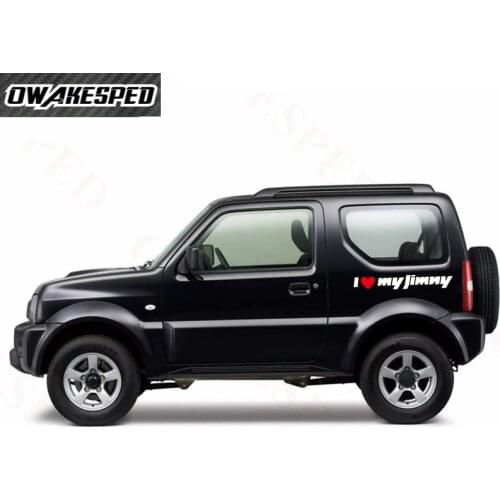 2pcs 55cm Sport Stripes For Suzuki Jimny I love my Jimny Letters Vinyl Decal Car Body Window Glass Door Side Decor Stickers