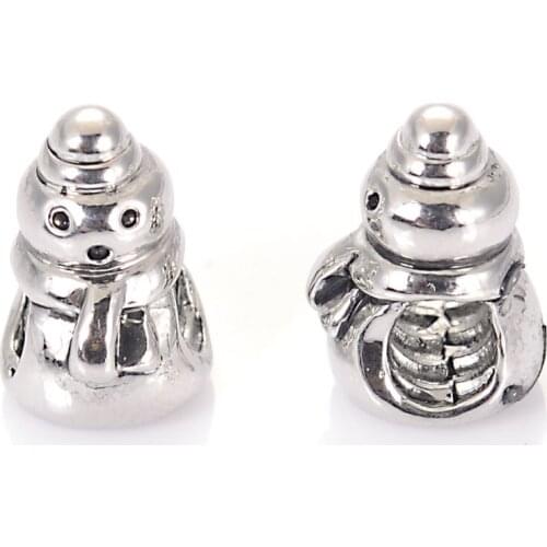 Miasol European Large Hole Snowman Charm Beads For Diy Interchangeable Brand Snake Chain Bracelets Troll Bracelet Jewelry Making