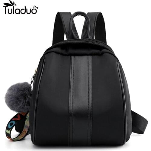 Women Concise Norm Backpack Casual Leisure Solid Neutral Schoolbag Knap-sack Anti-theft Design And Waterproof Nylon Backpacks