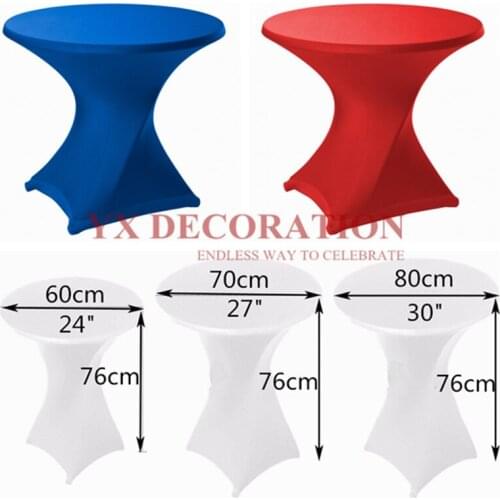 76cm Height Lycra Spandex Cocktail Table Cover Stretch Tablecloth For Banquet Wedding Decoration