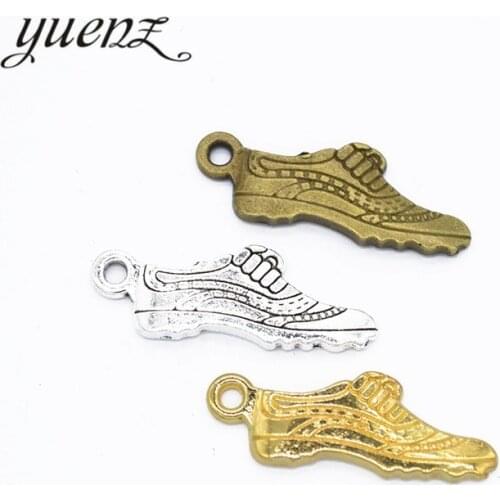 YuenZ 20pcs Antique Silver color Shoes Charm fit forBracelets necklace Pendant DIY Metal Jewelry Making 24*9mm N158