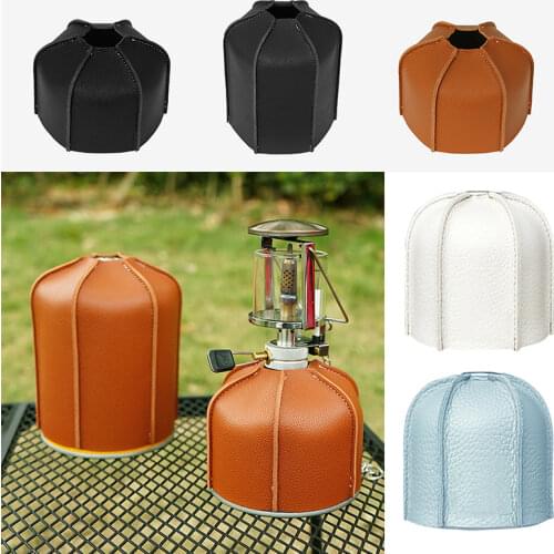 Gas Tank Protective Case Leather Cover Fuel Canister Storage Bag Container Durable Outdoor Camping Gas Storage Accessories