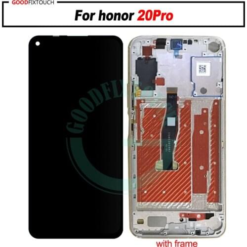 100% Tested OK 6.26" For Honor 20 pro LCD Screen Display + Touch Panel Digitizer Assembly with frame For Honor20 pro lcd