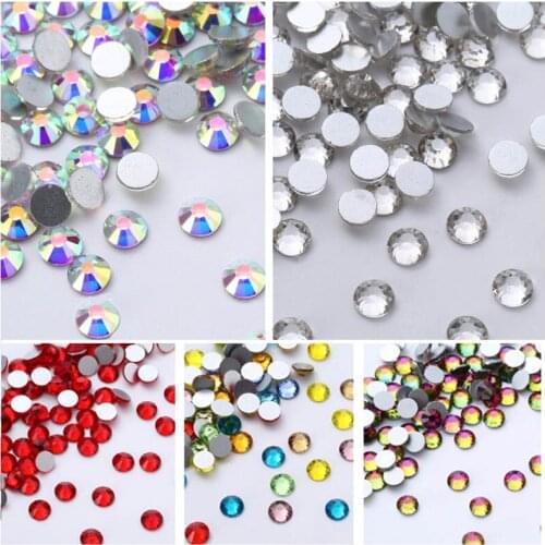 1440pcs Mixed Nail Art AB Rhinestone Rivets Sequins Manicure Flat Bottom DIY Phone Stickers Shoes And Dancing Decoration