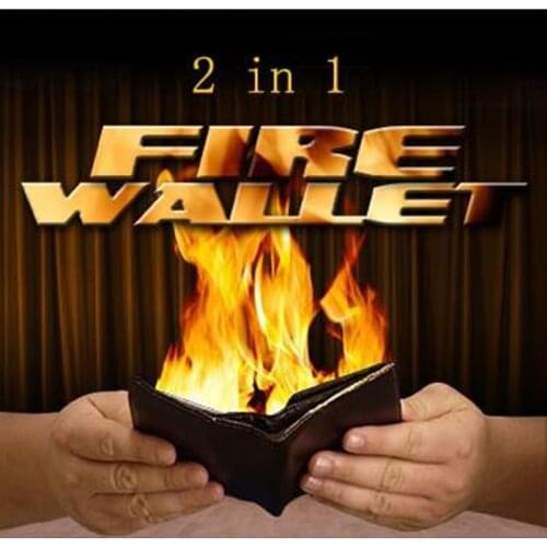 2 in 1 Fire Wallet - Magic Trick,Stage Magic Props,Street,Card magic,Close Up,Fun,Illusions,Magician Wallet,Classic Magia Toys