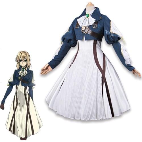 2018 Anime Violet Evergarden Cosplay Costume Auto Memory Doll Girls Halloween Carnival Dress Medieval Gothic Uniform Custom Made