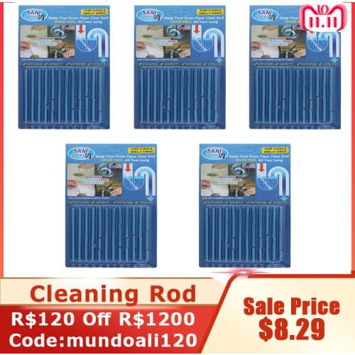5pcs/set Sani Sticks Clogs Sink Drains Pipes Clean Odor Deodorizer Stick Decontamination To Deodorant The Kitchen Toilet Cleaner