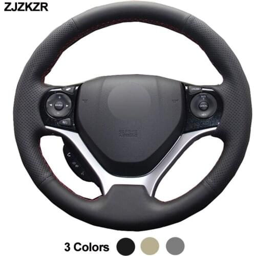 Car Auto Steering-Wheel Cover For Honda Civic Civic 9 2012-2015 Braid on the Steering-wheel Funda Volante Volant 2013 2014