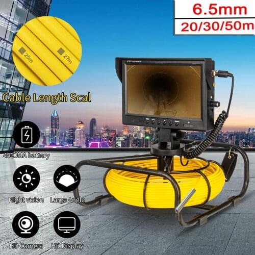 FREE DHL 20m 30m 50m 6.5mm Camera 9inch DVR Pipe Sewer Inspection Camera Industrial Endoscope Pipe Video Camera WIFI Optional