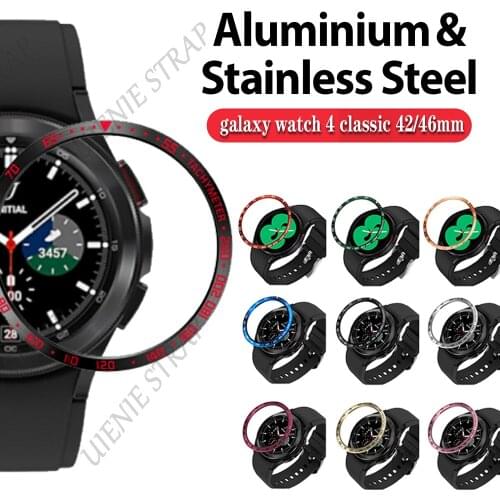 For Samsung galaxy watch 4 Classic 46mm 42mm Bezel Ring Styling Case Cover Protection Stainless Steel Bezel E（Speed scale