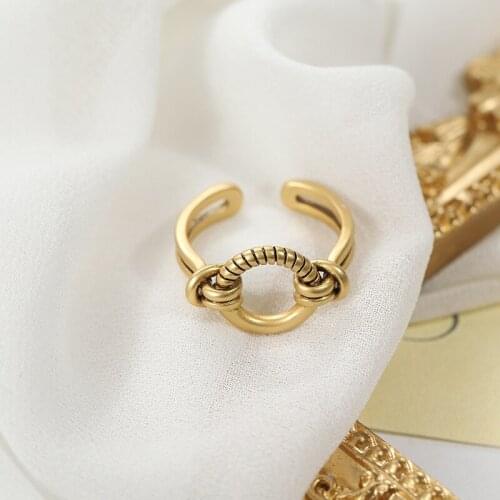 European and American creative fashion personality jewelry with opening adjustable twine winding simple female index finger ring