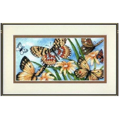Fishxx Cross Stitch Kits T402 Flowers Butterfly Fly Paintings Sets Embroidery 100% Egyptian Cotton Lovely On Needlework thread