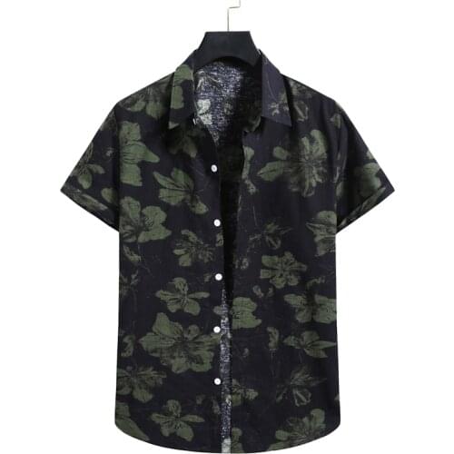 Floral Print Hawaiian Aloha Shirt Men 2021 Summer New Short Sleeve Beach Shirts Men Holiday Party Vacation Clothing Camisas XXL