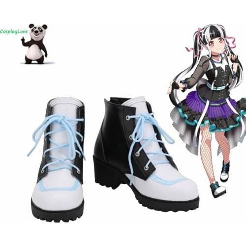 CosplayLove BanG Dream! RAS RAISE A SUILEN Nyubara Reona PAREO Black White Shoes Cosplay Long Boots Leather Custom Made