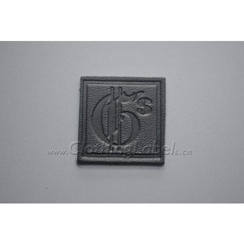 Custom leather label for denim, embossed logo, die cut, leather label, low MOQ