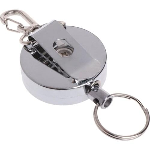 2021 Top Fishing Zinger Retractor Key Ring Reel Holder Retractable Steel Cable Full Metal