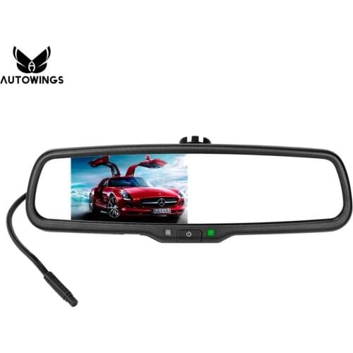 4.3" TFT LCD Screen Car Rear View Rearview Mirror Monitor Video Player Special Bracket 2 Video Input For Backup Rearview Camera