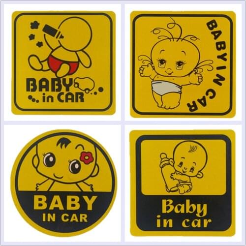 Car Stickers Baby In Car on Board Child Mama Lovely Decals Waterproof Eye-catching Reflective Auto Tuning Styling 11x11cm D10