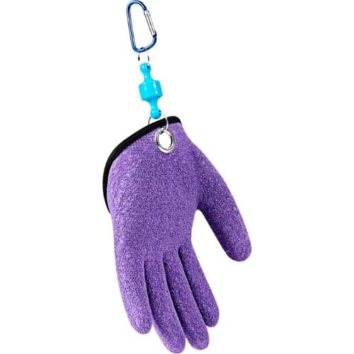 094C Anti-slip Latex Puncture Scrapes Fishing Catching Glove With Magnet Protact Hand