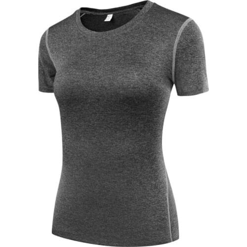 New Womens Gym T shirt Compression Tights Sport T-shirt Dry Quick Running Short Sleeve T-shirts Fitness Tees & tops