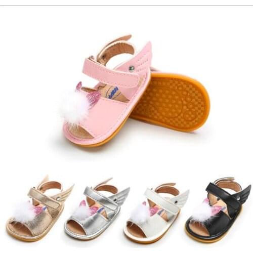 2020 New Baby Shoes Infant Soft Rubber Sole Sandals Antislip Newborn PU First Walkers Girls Princess Shoes