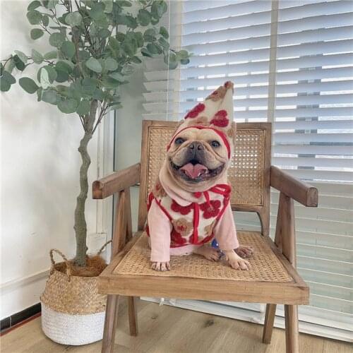 Dog clothes autumn and winter wool vest pet Christmas costume Korean law fighting Corgi Teddy Schnauzer costume