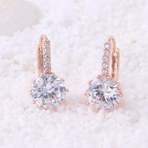 Solid 18K White Yellow Gold 1Ctw 6.5mm DF color Lab Grown Moissanite Diamond Earrings Engagement Wedding Earrings For Women