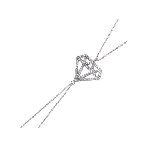 Original 925 Sterling Silver Diamond Pattern Wristband for Women , Stylish, Aesthetic and Flashy, Bracelet Types for Women