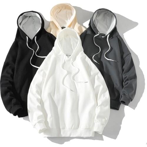 2021 Autumn Women Hoodies Sweatshirt Basic Casual Solid Cotton Loose Long-sleeved Woman Hood Jacket Clothes Female Pullover
