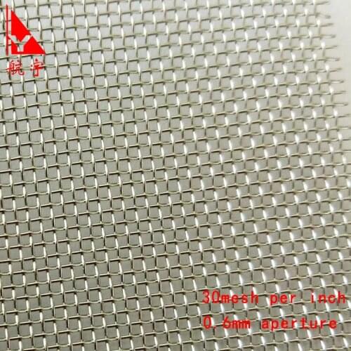 SS304 stainless steel wire mesh 30mesh stainless steel wire woven sieve mesh 0.6mm aperture mesh for screen filter