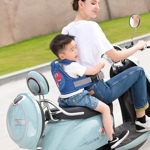 Baby Safety Motorcycle Seat Belt Back Hold Protector Reflect Vest Belt Adjustable Children Vehicle Safe Strap Carrier Harness