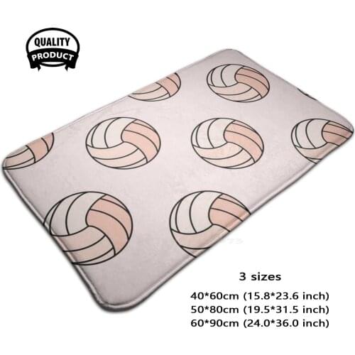 Pink Volleyball Door Mat Foot Pad Home Rug Volleyball Vsco Pink Light Pink Pastel Pink Cute Volley Sport Game Athlete Team Ball