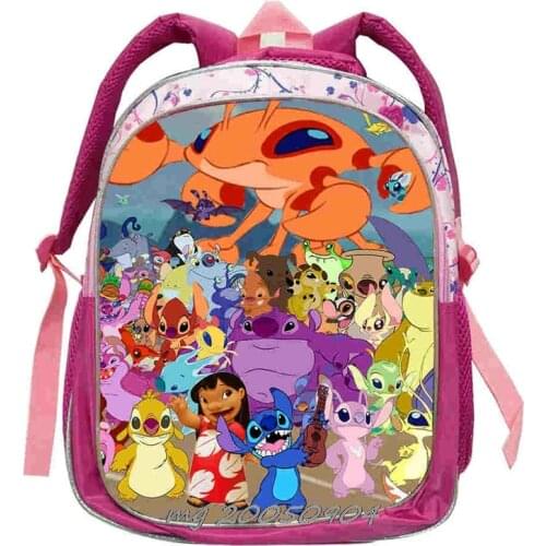 Hot Stitch Backpack for Teenage Girls Boys Stitch Children School Bags 11-16inch Children Primary Mochila Feminina Disney