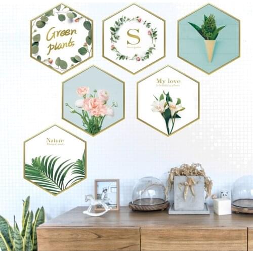 [SHIJUEHEZI] Tree Leaves Wall Sticker DIY Flowers Plant Wall Decals for House Living Room Bedroom Decoration Accessories