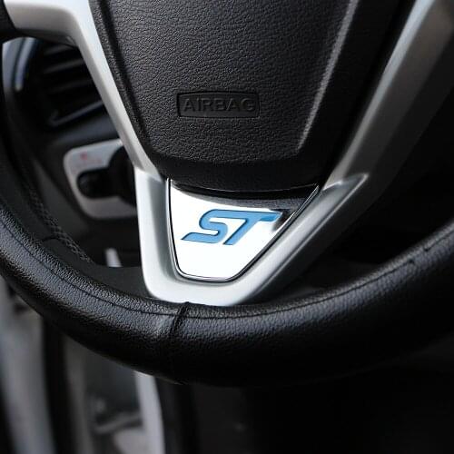 Daefar St S Logo Steering Wheel Sequins Sticker ABS Chrome Cover Stickers For Ford Fiesta Ecosport 2009 - 2016 Auto Accessories
