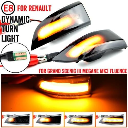 For Renault Megane MK3 Safrane LED Dynamic Side Blinker Light Dynamic Turn Signal Side Mirror Sequential Blinker Indicator Light