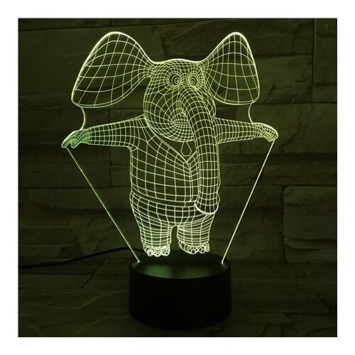 Dumbo Led Night Light 3D Geometric Flying Elephant Kids Table Lamp Party Decoration Festival Gift Smart Phone Control