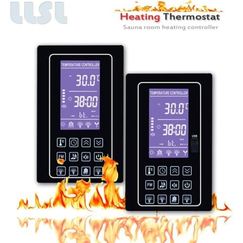Sauna heating device temperature controller, 110V 220V 4.5KW with large-screen digital display multi-function sauna thermostat