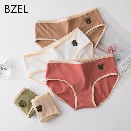 BZEL New Arrival Briefs For Women Morandi Color Womens Underwear Cute 100% Cotton Panties For Female Girls Big Size Lingerie