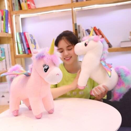 Amazing Glowing Rainbow Wings Unicorns Plush Toy Giant Unicorn Toy Stuffed Animals Doll Toys for Children Home Decoration