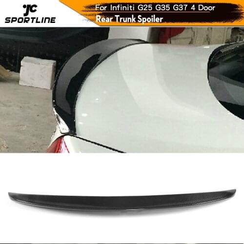 Carbon Fiber / FRP Car Rear Spoiler Rear Wing Spoiler Lip Fits for Infiniti G25 G35 G37 4 Door 2006 - 2013 Rear Trunk Boot Lip
