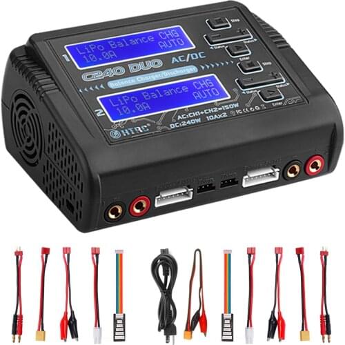 HTRC C240 NiMH Charger AC 150W DC 240W Dual Channel RC Lipo Battery Charger LiHV LiFe Lilon NiCd NiMH PB Battery RC Charger