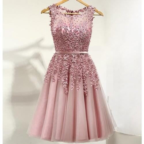 Evening dress 2019Multi color Beads Pearls the banquet dress one-piece dress Boat neck plus size women short evening dresses